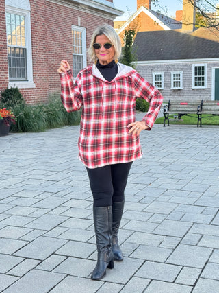 Rust Plaid Fall Day Hoodie