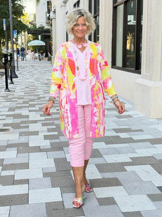 ETHYL PINK WATERCOLOR CARDIGAN