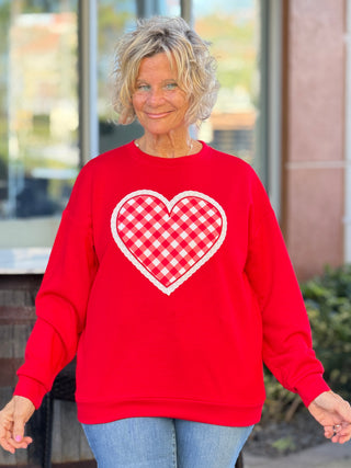 Gingham Heart Luxe Pullover Cathys Place