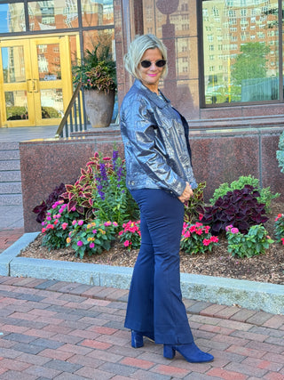 Navy Metallic Jacket