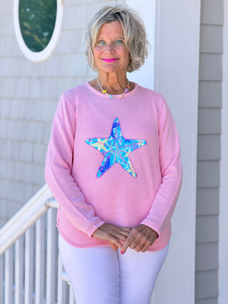BEACH CLUB PINK STARFISH SWEATER LULU-B