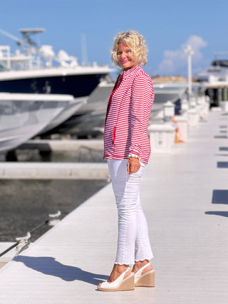 NAUTICAL RED STRIPE JACKET LULU b