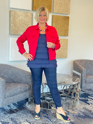 KEY WEST RED LINEN JACKET