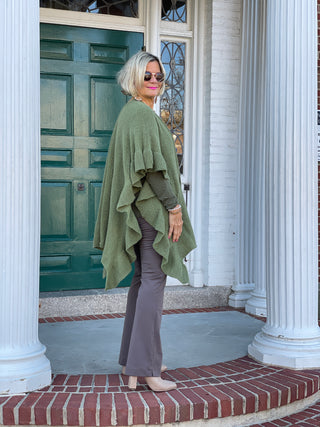 HOLIDAY OLIVE RUFFLE WRAP