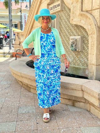 BLUE DREAMING CHA CHA MAXI DRESS