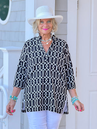 LULU MIDNIGHT TRELLIS TUNIC LULU-B