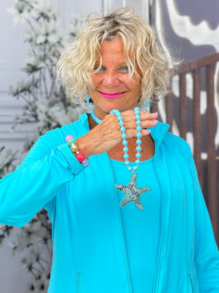 Long Turquoise Starfish Necklace Set Cathys Place