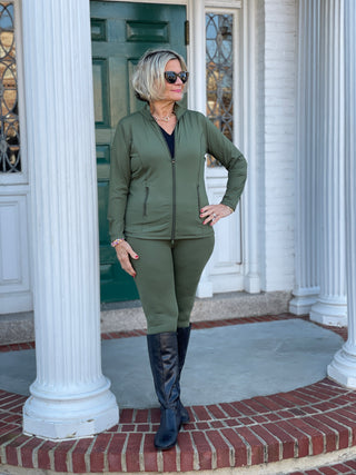 LULU-B OLIVE FULL ZIPPER JACKET
