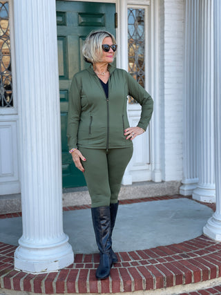 LULU-B OLIVE FULL ZIPPER JACKET