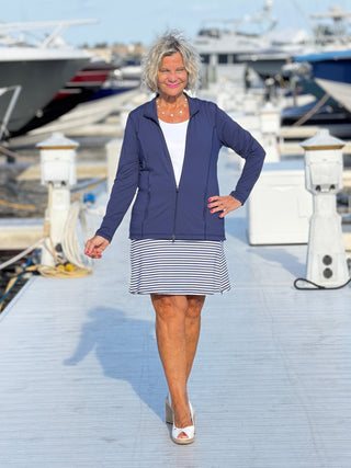 DOCKSIDE NAVY STRIPED SKORT LULU-B