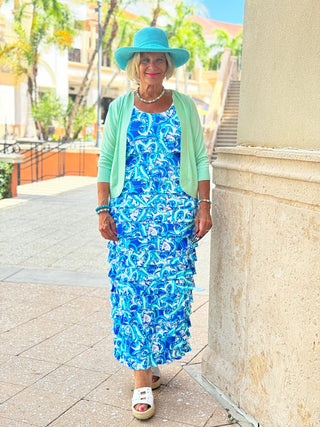 BLUE DREAMING CHA CHA MAXI DRESS