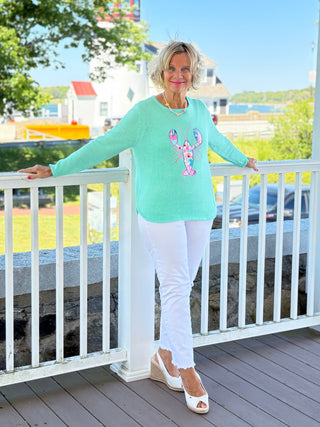 BEACH CLUB SEAFOAM LOBSTER SWEATER Cathys Place