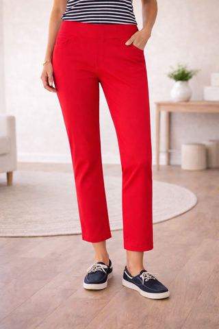 Lulu-B Crimson Red Contemporary Capri LULU-B