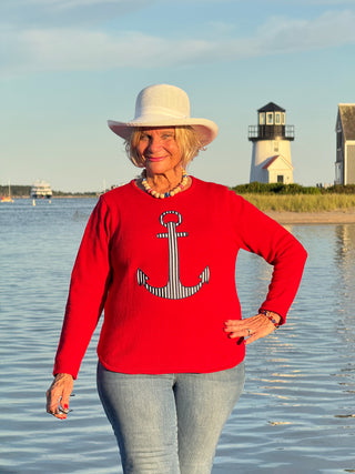 RED  NAVY STRIPED ANCHOR