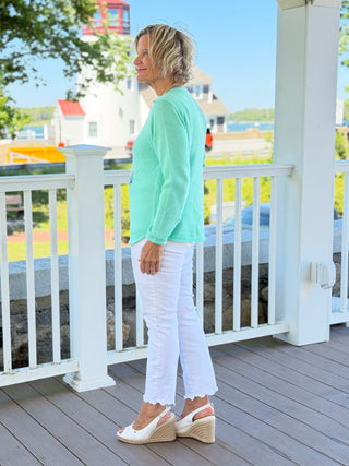 BEACH CLUB SEAFOAM CAPE COD ANCHOR SWEATER LULU-B