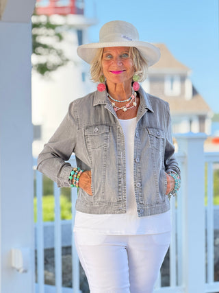 LULU B BLACK CHAMBRAY LINEN JACKET LULU-B