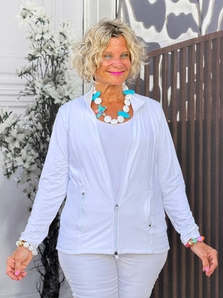 LULU-B WHITE FULL ZIPPER JACKET LULU-B