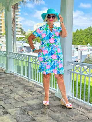 SEASHELL BEACH COLLAR DRESS