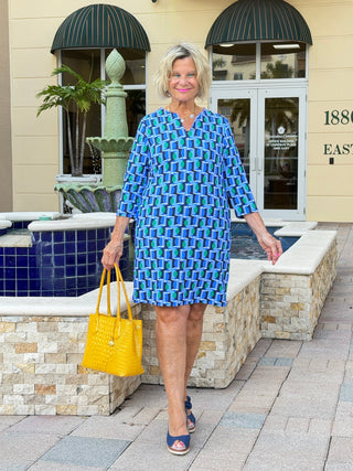 LULU-B Seaport Geo Notch Sleeve Dress LULU-B