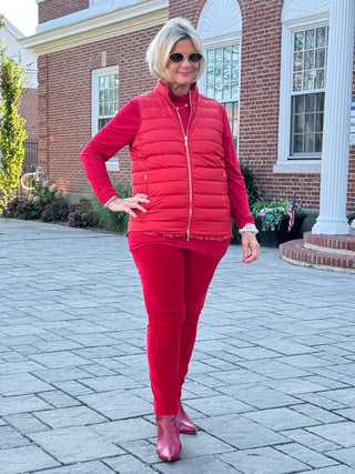 LULU-B RED SHORT PUFFER VEST