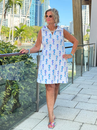 LULU B SHORELINE CHARM ZIPPER SWING DRESS