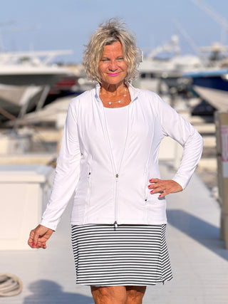 DOCKSIDE NAVY STRIPED SKORT LULU-B