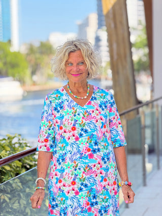 LULU B PARADISE GARDEN ELBOW DRESS LULU b