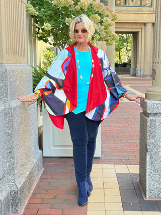 Red fashion Travel Reversible Rain Cape