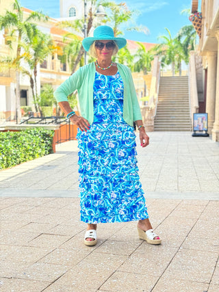 BLUE DREAMING CHA CHA MAXI DRESS