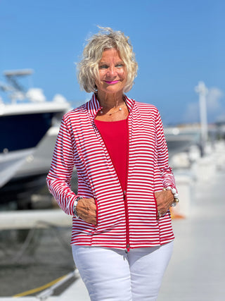 NAUTICAL RED STRIPE JACKET LULU b