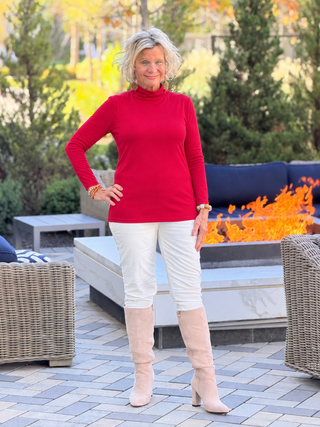 BASE LAYER TURTLE NECK RED LULU-B