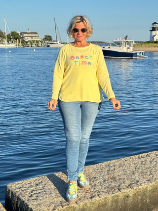 LULU-B YELLOW BEACH TIME SWEATER