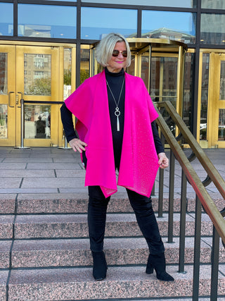 PINK BLING WINTER CAPE