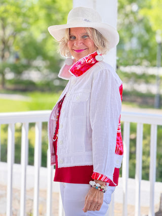 HARBOR LIGHTS RED LINEN JACKET Cathys Place
