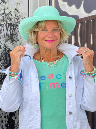 LULU-B MINT BEACH TIME SWEATER
