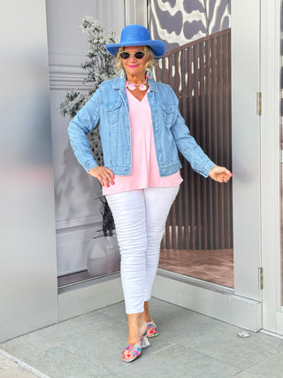 LULU-B CLEAR CHAMBRAY BLUE LINEN JACKET