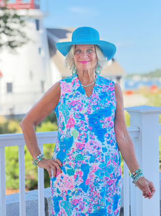 LULU B PALM BEACH SPLASH SCALLOP MIDDY DRESS LULU-B