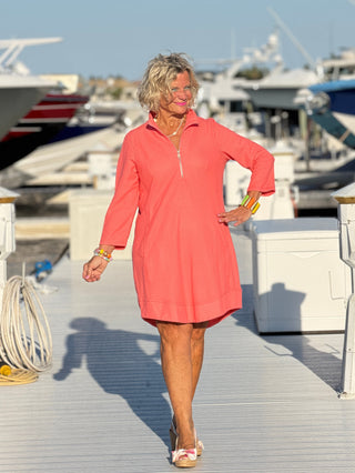 Lulu-b half zipper Salmon scuba dress LULU-B