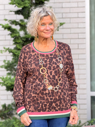 Women's Cheetah Print Knit Sweater Cathys Place