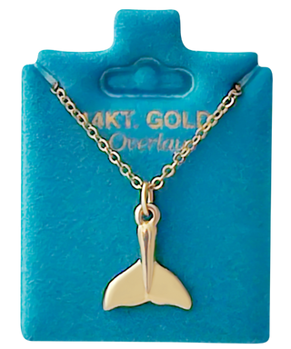 Made In USA Mini Whale Tail Necklace Gold or Silver