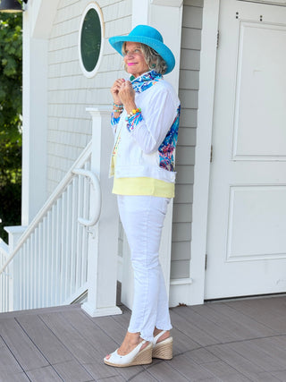 MINT MOSAIC LINEN JACKET TANGO MANGO