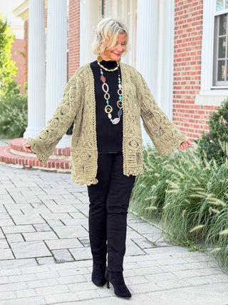 OLIVE CROCHET CARDIGAN Cathys Place