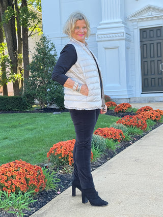 LULU-B SILVER SHORT PUFFER VEST