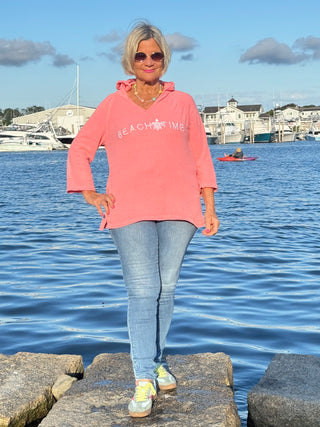 CHENILLE HOODED PEACH BEACH TIME