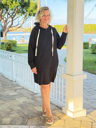 Lulu-b kangaroo pocket black scuba dress LULU-B