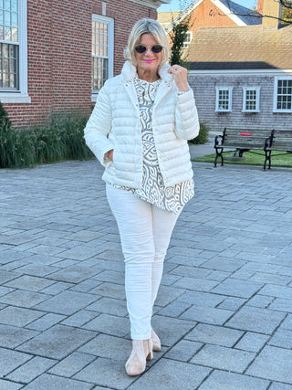 LULU-B IVORY FAUX FUR JACKET