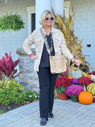 CREAM CORDUROY BUTTON JACKET