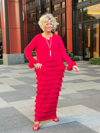 red cha cha dress Cha Cha Fringe Dress in Red LadySplendorClothing