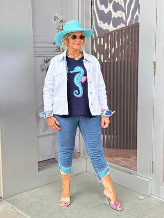 LULU-B NAVY SEAHORSE SWEATER