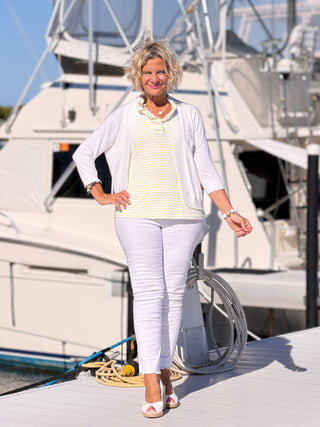 NAUTICAL YELLOW SLEEVELESS RUFFLE LULU-B